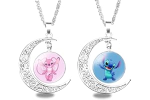 Collar Stitch, Lilo y Stitch Collar, 2 Piezas Collares de Stitch, Lilo y Stitch Regalos Niña Collar Stitch Niña, PQKL-party Stitch Regalos Collar Stitch Cosas de Stitch Regalos Mejor Amigo