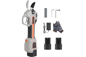 JAOGAUS Coupe Branche Electrique (Kit Double Batterie) – Secateur Électrique Sans Fil, Secateur De Jardin Cisaille Avec Gants Et Sac À Outils – Pour Vignes Et Olivier Dans Les Vergers/Jardins