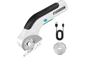 JELLYBIBO Kartonschneide-Elektroschere, 4 Volt, universeller Schnitt für Karton, Stoff, Teppich, Leder, Filz, mit 2 Klingen