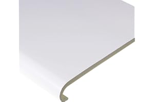 EUROCELL Bullnose Capping Cover 9mm Thick Plastic Internal Window Sill Trim (2.5) - 180mm, White