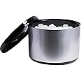 Drinkstuff DS38231 10 Litre Plastic Ice Bucket Brushed Aluminium Effect Ice Cube Bucket, Large Ice Bucket, Party Ice Bucket