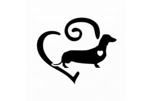 Porfeet Adesivo per Auto, Bassotto Amore Cuore Pet Adesivo per Auto Adesivo Rimovibile Decalcomania del Veicolo Nero One Size