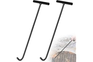 DBREAKS 2 Stk Kanaldeckelheber Gullideckel Haken Kanalhaken Schachtdeckelheber, T Schachthaken Kanaldeckelheber, Schachtdeckelhaken mit Gewinde, für Schachtabdeckung, Kanaldeckel, 80cm