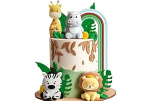 BACH AND BOOZY corona pastel safari animada verde salvia decoracion animales pasteles jungla cumpleaños selva decoracion fiestas baby shower niñas