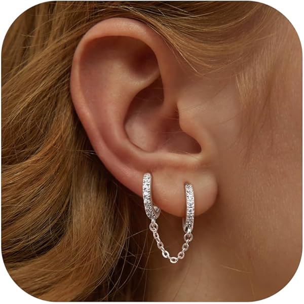 Boucles Oreille Acier Inoxydable Mochity - Lot De 6 Paires De Boucles D'oreilles Hypoallergéniques En Acier Inoxydable, Zirconium, Or Et Argent 14k Boucle D'oreille Acier Inoxydable Femme