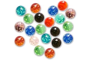 LOMYLM 10pcs Glow in the Dark Glass Marbles Gifts for Kids Fluorescent Dotted Marbles Marble Run Game Accesssories Crafts Decoration, 16mm, 10 colors