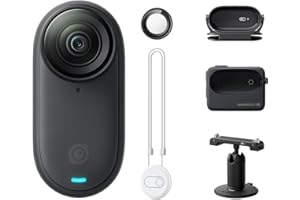Insta360 GO 3S 128GB Midnight Black - 4K Tiny Portable Vlogging Camera, Hands-Free POVs, Mount Anywhere, Stabilization, 140 Min Battery Life, 10m Waterproof, AI Editing, Black, For Vlog, Travel