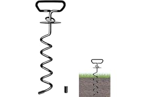 KEELYY Bodenanker Hund, Spiralhering Bodenanker für Hunde Groß, Erdanker Hunde Anlegepflock kein Verheddern, Robuster Hundepfahl für Garten Strand Rasen Outdoor