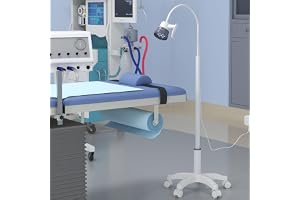 Kirurgisk Undersökningslampa, 360° Rotation Golvstativ Typ Lampa, Mobil Medicinsk Undersökningslampa för Gynekologi, öppenvård, Stomatologi, Ent.(Size:White basic model)