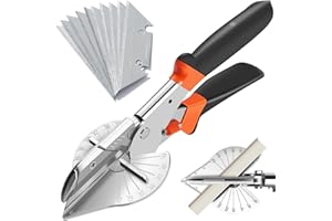 Oubesty Miter Shear Cutter, Multi Angle Gasket Shears 45°-135° Trunking Scissors Trim Cutter for PVC PPR PE Pipe, Branch, Wire Including 10 Spare Blade