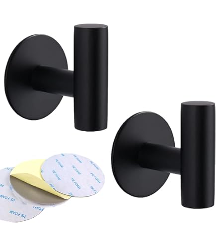 4 Ganchos De Pared Negros Para Toallas - Aleación De Zinc Para Baño Y Cocina