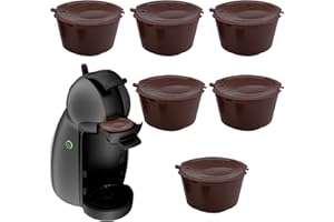 DONOONIS Capsule Ricaricabili Dolce, 6 Pezzi Capsula di Caffè Riutilizzabile, Compatibile con Dolce Gusto, 45ml di Caffè Macinato, PP Alimentare