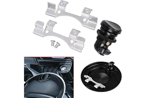 Bid4ze Shiny Black Fuel Door Bolt Push Button Gas Oil Cap Tank Fit for Harley Touring Glide FLH FLT 1992-2019 Motorcycle