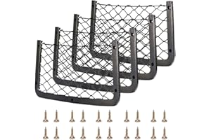 NICTSEPO Storage Nets for Campervans, 4Pcs Elastic Mesh Van Storage Nets Pocket Holder, Van Motorhome Caravan Boat Car Storage Solutions Ideas Accessories for Storing Phone/Water Bottle/Toiletry (32 * 21cm)