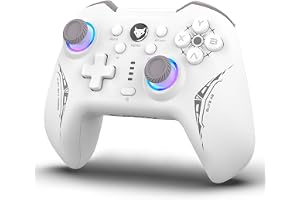 EvoFox Elite X2 Wireless Gaming Controller For PC with 1000Hz Polling Rate, Dual-Mode (2.4G & Type C), Hallsense™ Magnetic Hall 3D Joysticks & Triggers, EZ Click Macros, Dual Vibration Motors(White)