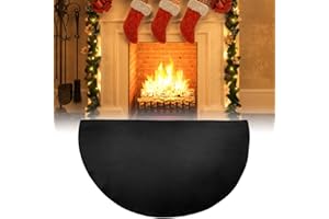 Tappeto Ignifugo per Camino, FGJCJ 122x76cm Tappetino Ignifugo, Multifunzionale Tappeto Camino, Semi-circolare Tappeto per Stufa a Legna per Sicurezza Antincendio per Interni ed Esterni