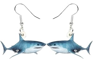 DOWAY Acrylic Cute Shark Earrings Dangle Sea Animals Jewelry Decoration Gifts for Women Girls