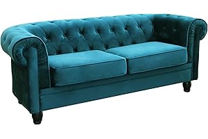 Milani Home s.r.l.s. Divano Vintage in Ecopelle 3 posti cm 197x74x82 h di Design Inglese per Salotto Moderno