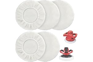 BESPOTCL 5er Set Lammwoll-Polierhauben für Einhell Akku-Autopoliermaschinen CE-CB 18/254 Li, CC-PO 90, für 220mm-250mm Poliermaschinen