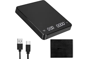 CECOMBINE USB Wiederaufladbare Küchenwaage Kaffeewaage mit Timer, Digitale Kaffeewaage mit 0,1g präziser Graduierung küchenwaage, LED-Anzeige Digitale Espresso Waage 5kg/0,1g (USB Wiederaufladbare)