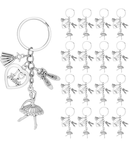 Interessante portachiavi portachiavi elegante ed elegante per gli amanti del balletto, regalo stimolante per insegnanti di danza, adatto a ballo, ragazza, studenti, argento, S