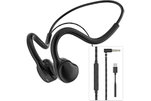 Monodeal 3.5mm & USB-C Open Ear Headphones for PC/Phone, Open Ear Wired Laptop Headset, Ultral-Light PC Headset with Crystal Clear Calls for Call Center, Conference, Skype Calls, Office