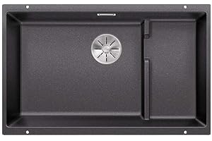 BLANCO SUBLINE 700-U Level | SILGRANIT Sink in Anthracite | Installation Type: undermount Installation | for 80 cm Wide Base cabinets | One Cut-Out and only one Installation | [73x46x21.2 cm]