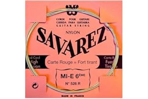 Savarez Corde au détail 526R pour guitare classique - tirant fort Mi grave - Carte Rouge