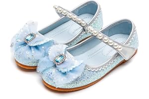 LOBTY Fille Chaussures de Princesse Enfants Paillettes Chaussures Ballerines Cristal Chaussures Sandales Mariages Boule Anniversaire Fête Noël Halloween Carnaval Chaussures