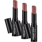 Flormar Dudaklara Hem Parlak Hem de Doğal Creamy Stylo Lipstick 010 Nude Black Q White (3 paketi)
