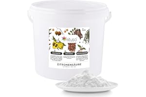 ‎MITUSO Zitronensäure Monohydrat Granulat 5kg | Lebensmittelqualität, reine Citronensäure E330 | gentechnikfrei, Säuerungsmittel ideal zum Entkalken, Reinigen, Putzen, Backen, Kochen - mituso