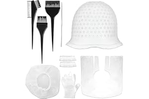 VIMMVID 9 sztuk czepków na pasemka, zestaw pasemek do włosów, akcesoria do farbowania włosów z haczykami, pędzel do farbowania, rękawiczki dla kobiet i dziewcząt