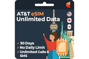 SIMCORNER USA/Can/Mex Travel eSim Card - AT&T eSim with Unlimited Data in USA, 25GB in Canada and Mexico, Calls & Texts for 30 Days in USA, Mexico, Canada, Hawaii and Alaska