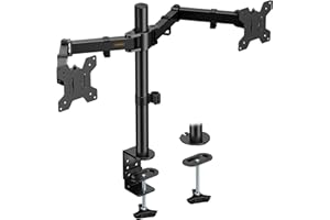 VonHaus Dual Monitor Stand for 13-32" Screens, Twin Monitor Mount with Desk Clamp, Height Adjustable, Easy Assemble Stand with Full Tilt, Rotation & Swivel Arms, VESA: 75x75 & 100x100mm