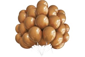 OUSUGA Globos Marrones, 50 Globos Marrones Barrocos 12 Pulgadas, Globos Látex Caqui, Globos Fiesta Para Niños, Globos Para Baby Shower Marrón Boda Día De San Valentín Decoraciones Fiesta De Cumpleaños