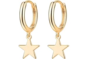 Jenosy Ohrringe Damen Zarte Ohrringe Gold Hängend Modische Creolen mit Anhänger Chunky Knorpel Huggie Tropfen Ohrringe Hypoallergene Ohrringe Vergoldet Damen Modeschmuck für Frauen und Mädchen