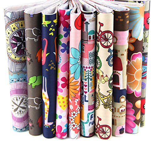 RayLineDo® Packung mit 15 x 20cm * 25cm Verschiedene Muster Polyester Patchwork Stoff Bundle Squares Steppen Scrapbooking Nähen Artcraft Tasche Hand machen Projekt Stoff - 3