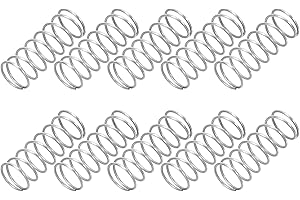 PATIKIL 10 Stück 304 Edelstahl Druckfeder 0,3 mm Drahtdurch. 4 mm Außendurch. 10 mm Länge Silber Spiralfeder Metall Federn Set, Mechanische Druckfedern für Geräte Ersatz Reparatur