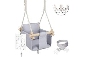 MAMOI® Columpio para niños con cinturón de Seguridad | Ajuste de Altura 190-260 cm | Columpio Infantil Interior y Exterior | CE | 100% Eco | Hecho en la UE