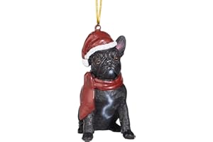 DESIGN TOSCANO Christmas Ornaments - Xmas French Bulldog Holiday Dog Ornaments - Christmas Decorations
