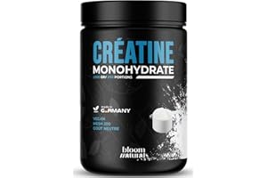 BLOOM NATURALS BEAUTY SUPPLEMENTS Créatine Monohydrate Poudre 1000g - 293 Portions - Mesh 200, Goût Neutre, Vegan - Produit en Allemagne - Creatine Monohydrate Poudre - Testé en laboratoire