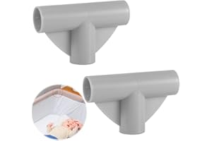 PEUTIER 2 Czesci Kojca dla Niemowlat, Zlacza w Ksztalcie Litery T, 2,5cm Srednicy Wewnetrznej Zamienne Laczniki do Kojca dla Niemowlat Akcesoria do Kojca dla Niemowlat do Kojca dla Niemowlat (Szary)