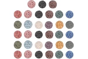 UKCOCO Perles de Diffuseur en Pierre Volcanique: 33 Pièces Diffuseurs Huiles Essentielles Pierre Parfum Longue Durée pour Voiture,Bureau Et Chambre,10 mm