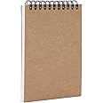 AB Max Sketchbook A6 - Wirebound Notebook Manuscript Shorthand Pad with Kraft Cover Cartridge Paper for Anime Drawing Diary Letter Memo Writing