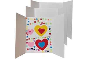 Double-Sided Pure White Trifold Poster Board 24" x 16" (3-Pack) – Smooth Interior, Eco-Friendly, Includes Double-Sided Tape – Science Fair, School Projects, Business Presentations Lonurya