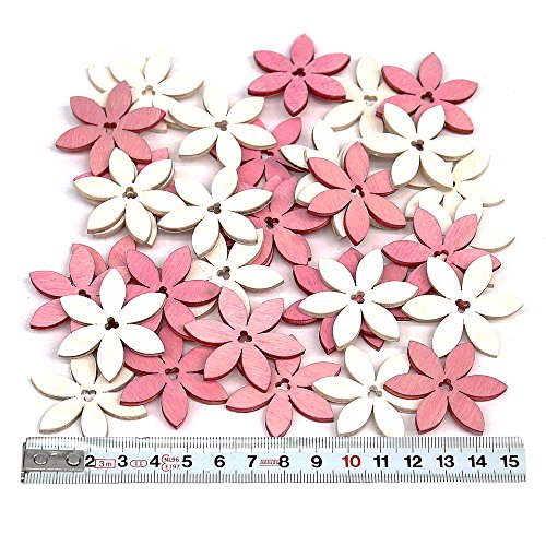 36 St. Holz- Streublüten, weiß + rosa 4cm, NICE PRICE !!!