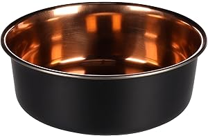 Flamingo Ciotola per Cibo E Acqua Ezra ACIAIO Inox Nero Rotonda 1800ML 21CM