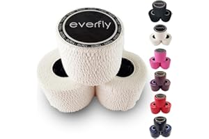 EVERFLY Tape Crossfit – 3 Rouleaux 5 cm x 4,5 m – Sparadrap Cohesive Adhesive - Hook Grip Pouces et Doigts – Bandage flexible de protection adhésif – Entraînement – Haltérophilie (3, Blanc)