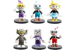 LKNBIF Cuphead Figure, 6 Pezzi Cuphead Mini Figure, Cuphead Action Figure Decorazione per Torte Figura da Collezione per Bambini Cuphead Cake Toppers Decorazione per Feste di Compleanno