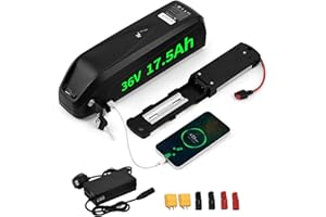 ECOHIPOW 36V Ebike Battery 17.5Ah 25A BMS 4500mAH Cell Electric Bike Lithium Battery Pack with Charger for Bafang Voilamart Aw Tongsheng Motor, 36 volt Electric Bicycle battery for 100W -750W Motor (UK Stock)